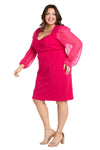 Plus Size Dresses Plus Size Short Bell Sleeve Cocktail Dress Peony