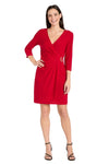 Cocktail Dresses Short Fitted Cocktail Wrap Dress Red