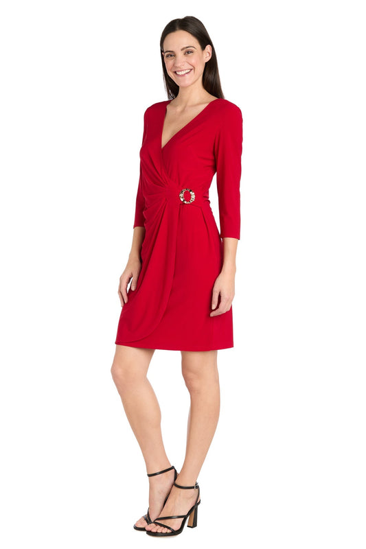 Cocktail Dresses Short Petite Cocktail Wrap Dress Red