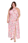Plus Size Dresses Floral Print Plus Size Long Formal Maxi Dress Ivory/Blossom