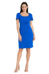 Cocktail Dresses Pleated Short Cocktail Fitted Dress Electric Blue