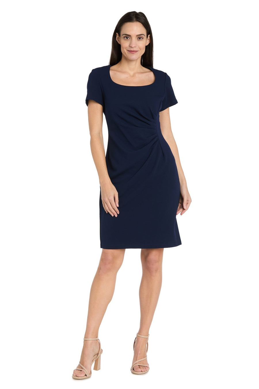 Cocktail Dresses Pleated Short Cocktail Fitted Dress Navy