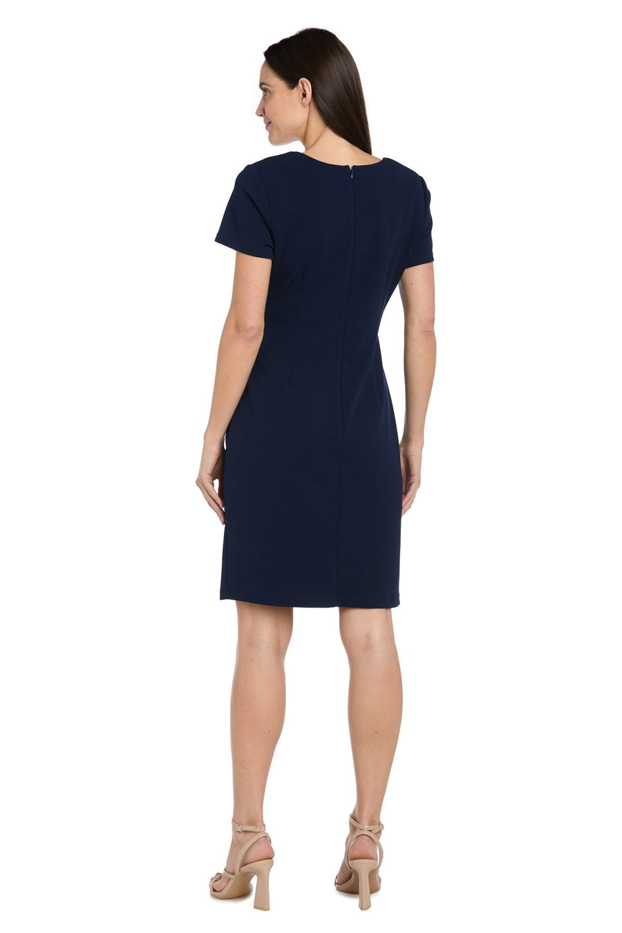 Cocktail Dresses Pleated Short Cocktail Fitted Dress Navy