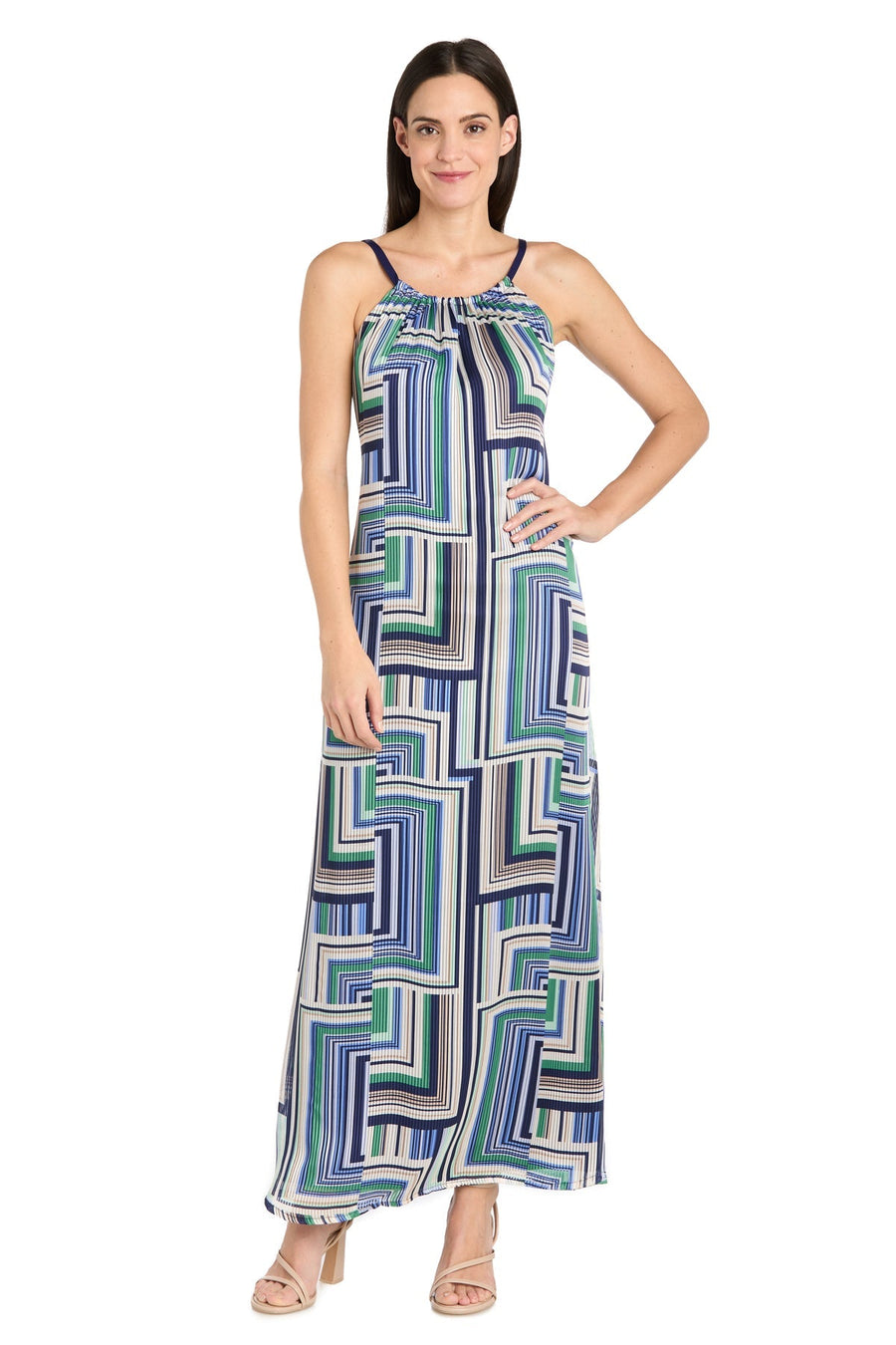 Formal Dresses Long Printed Petite Maxi Dress Blue/Green