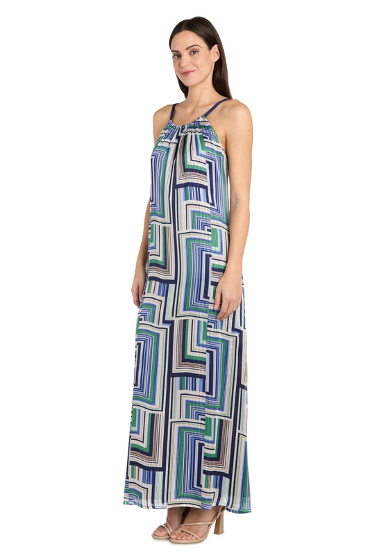 Formal Dresses Long Printed Petite Maxi Dress Blue/Green