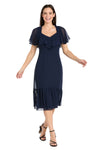 Cocktail Dresses Short Cocktail Caplet Midi Length Dress Navy