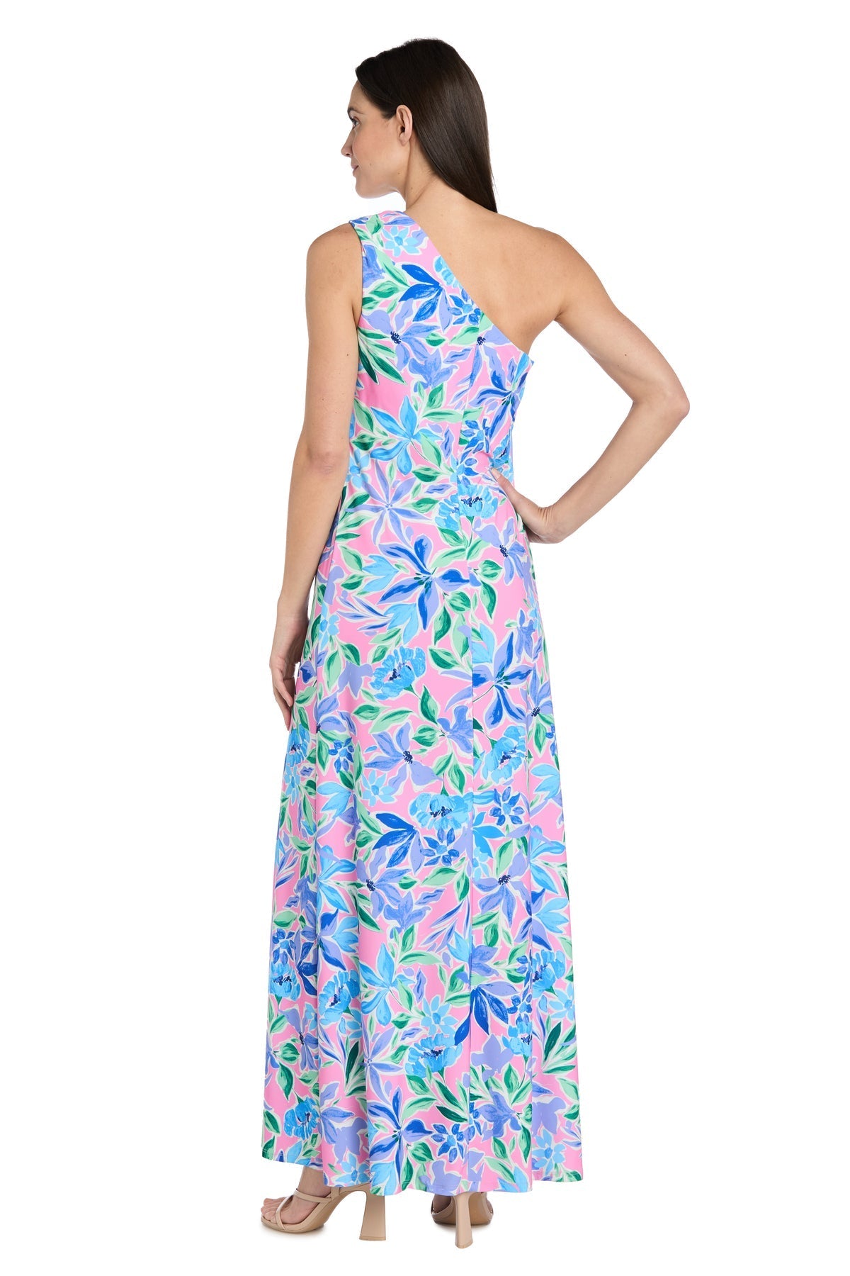 Formal Dresses Long Formal Floral Print Maxi Dress Pink/Green