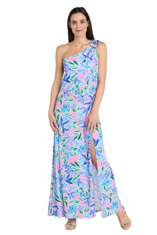 Formal Dresses Long Formal Floral Print Maxi Dress Pink/Green