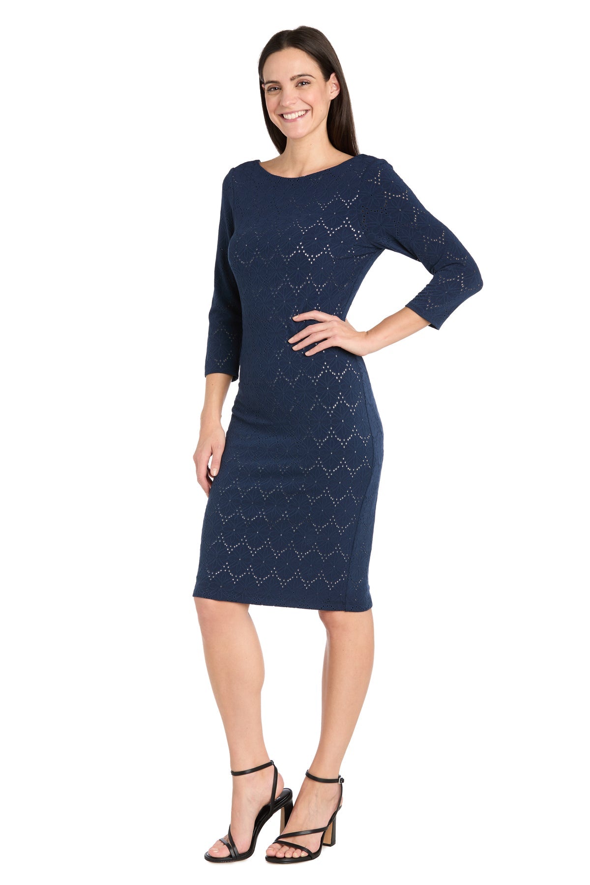 Cocktail Dresses Petite Knee Length Cocktail Dress Navy/Nude