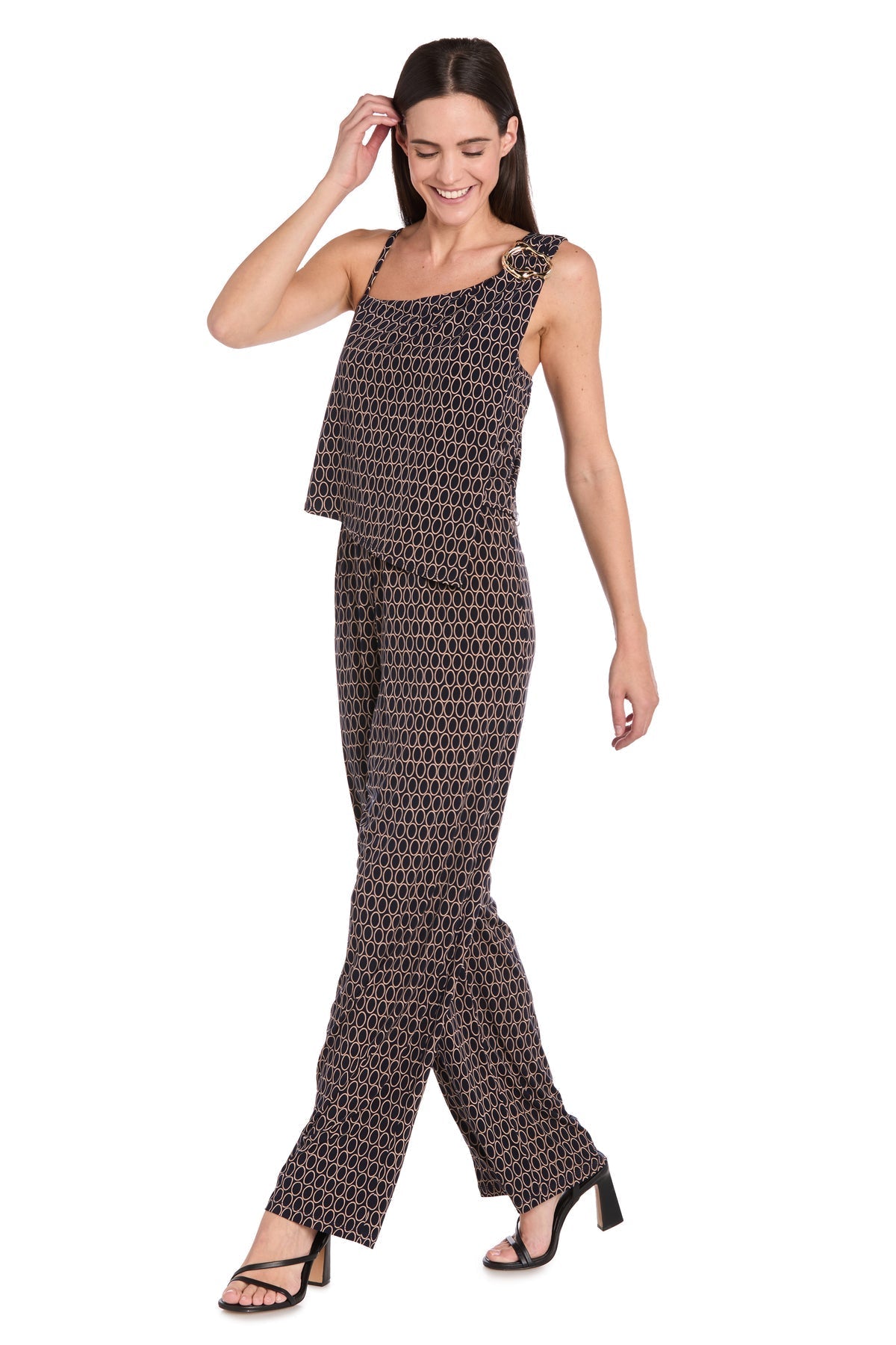 Jumpsuit Printed Long Formal Jumpsuit Navy