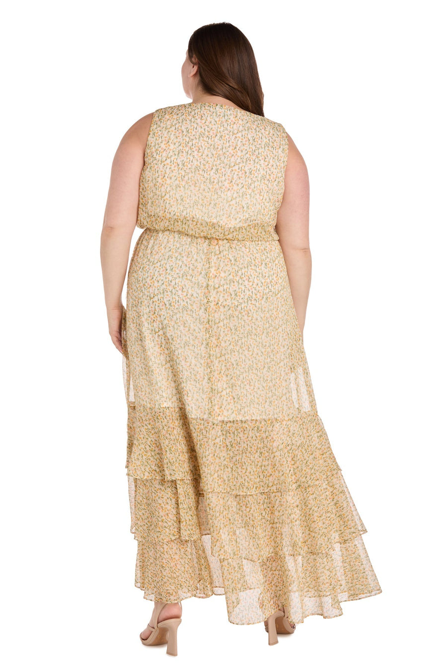 Plus Size Dresses Plus Size Floral Print Maxi Dress Yellow