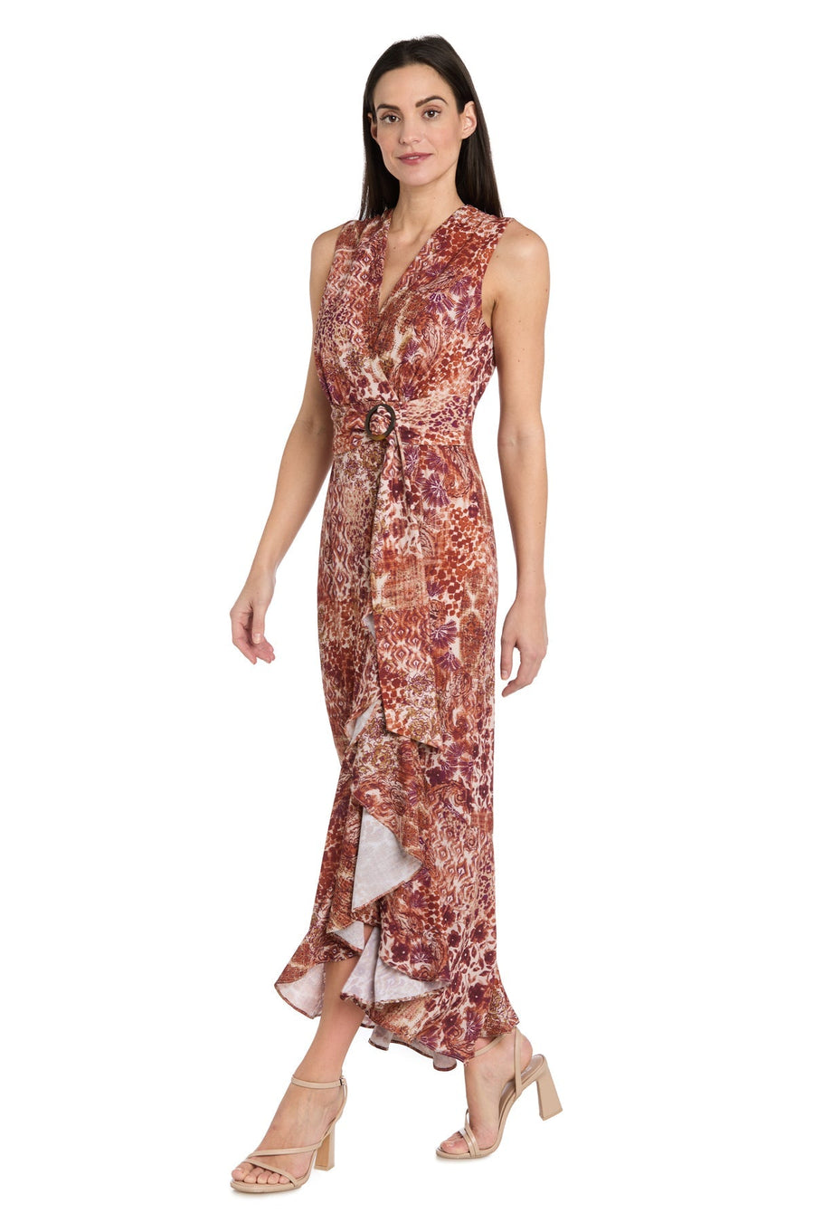 Formal Dresses Long Formal Printed A Line Maxi Dress Brown