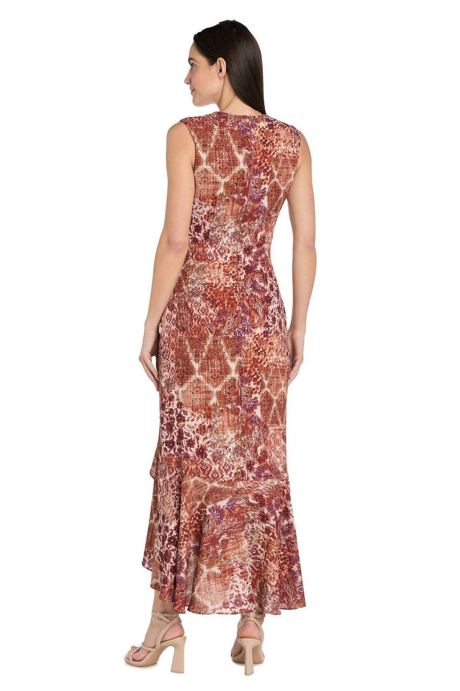 Formal Dresses Long Formal Printed A Line Maxi Dress Brown