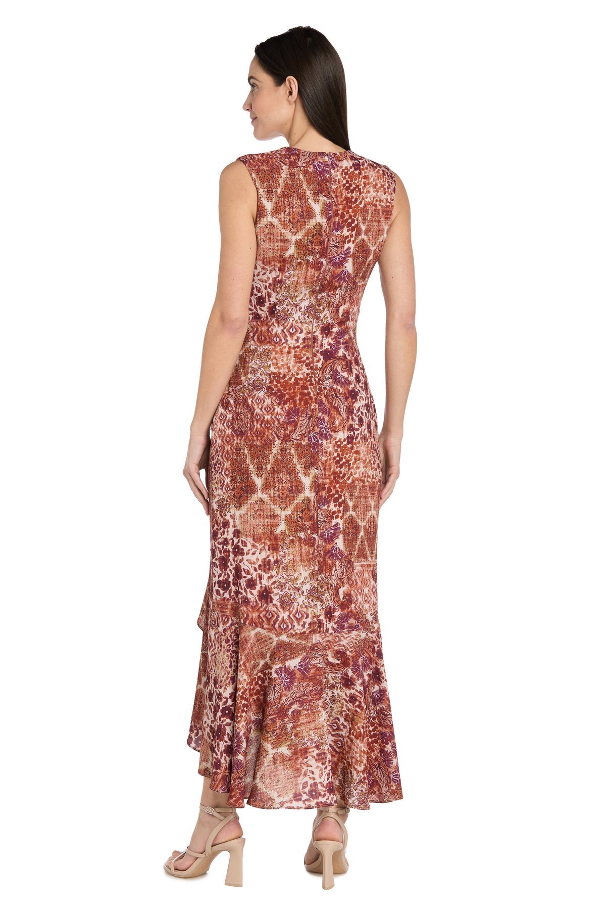 Formal Dresses Long Formal Printed A Line Maxi Dress Brown