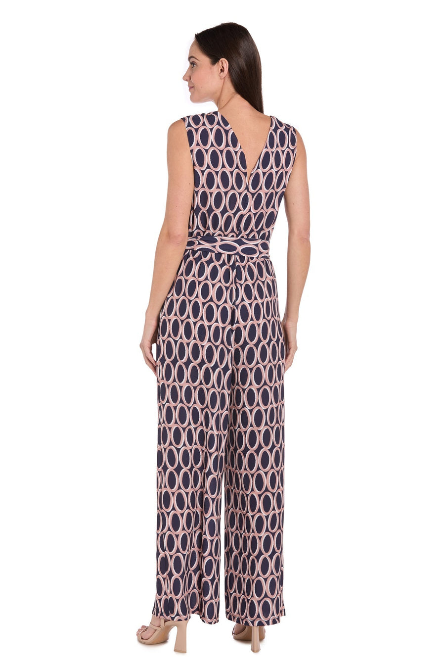 Jumpsuit Long Formal Printed Jumpsuit Navy/Tan