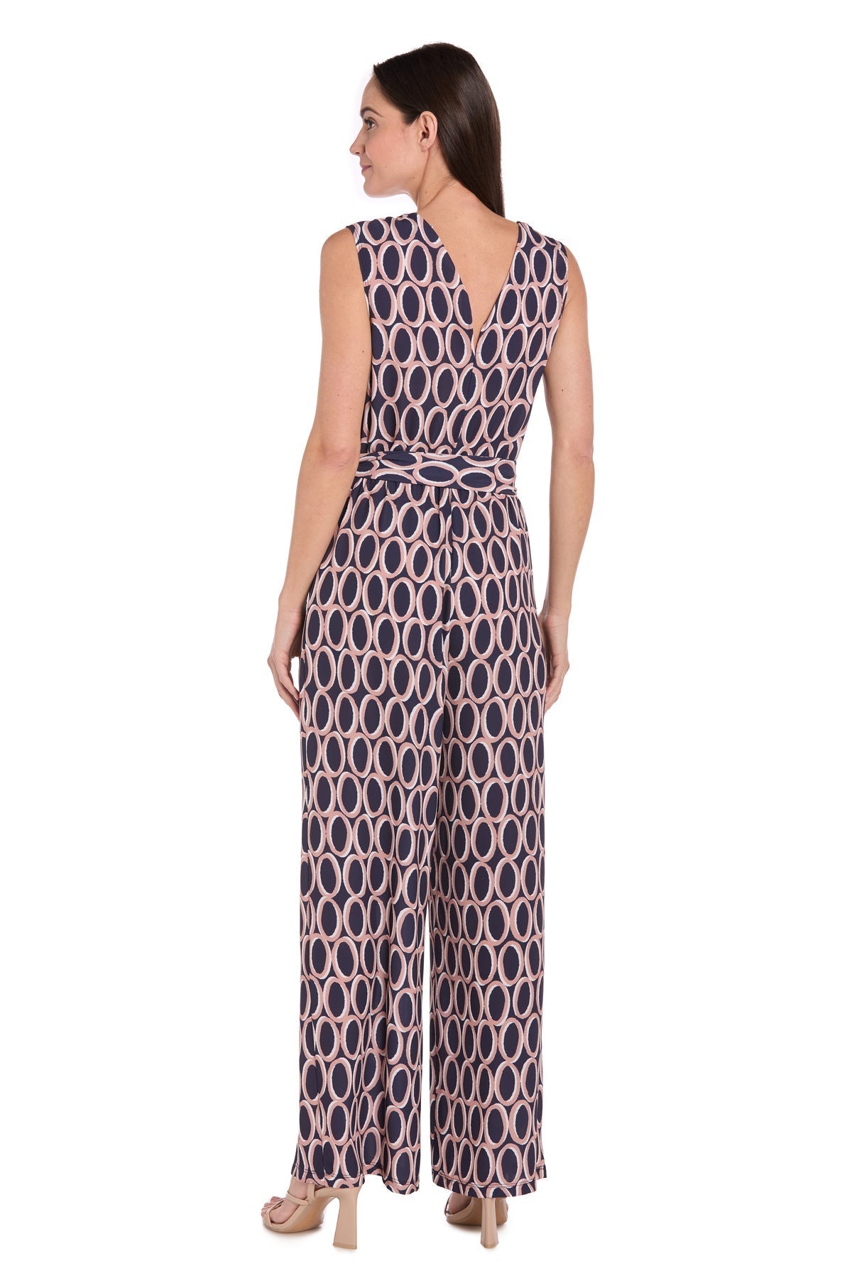 Jumpsuit Long Formal Printed Jumpsuit Navy/Tan