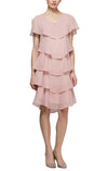 Mother of the Bride Dresses Tiered Cocktail Dress Faded Rose