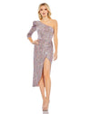 Cocktail Dresses Short High Low Sequin Cocktail Dress Mauve Multi