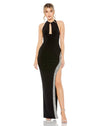 Prom Dresses Long Halter Fitted Prom Gown Black