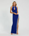 Prom Dresses Long Halter Fitted Prom Gown Cobalt