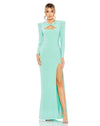 Formal Dresses Long Sleeve Formal Evening Dress Aqua
