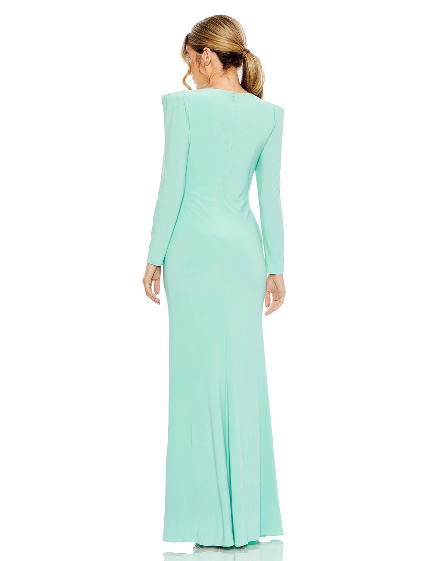 Formal Dresses Long Sleeve Formal Evening Dress Aqua