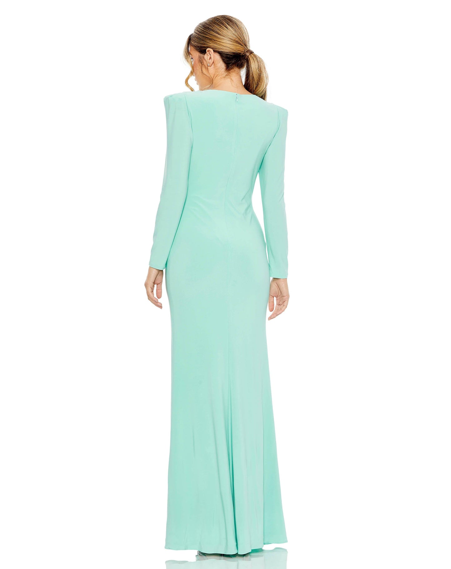 Formal Dresses Long Sleeve Formal Evening Dress Aqua
