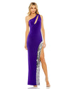 Prom Dresses Long One Shoulder Fitted Prom Gown Purple