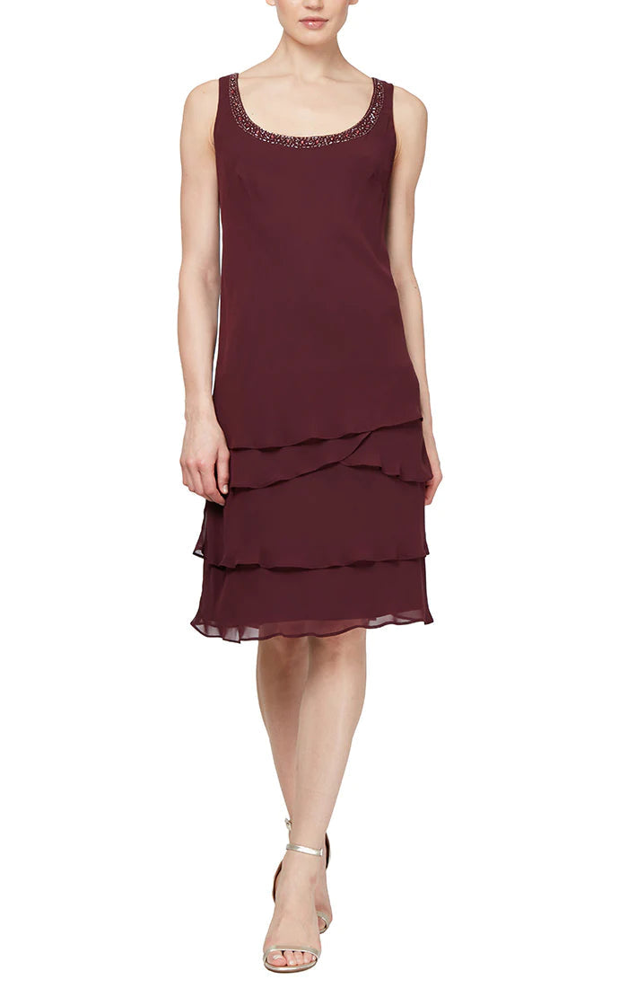 Mother of the Bride Dresses Tiered Jacket Short Dress Fig