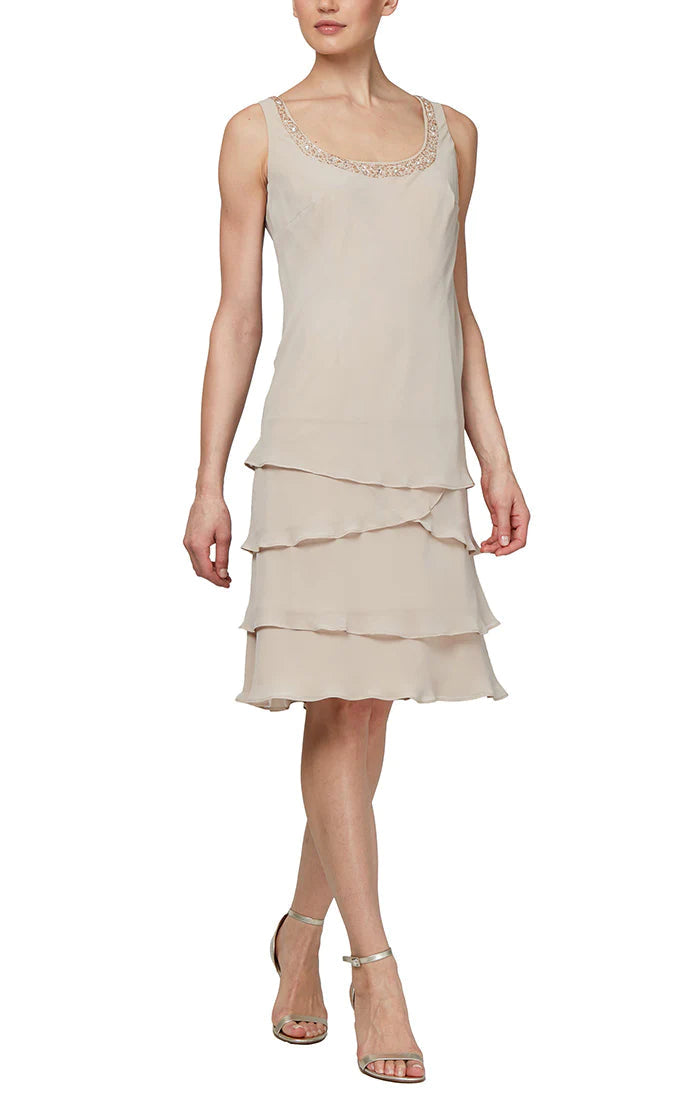 Mother of the Bride Dresses Tiered Jacket Short Dress Winter Ivory