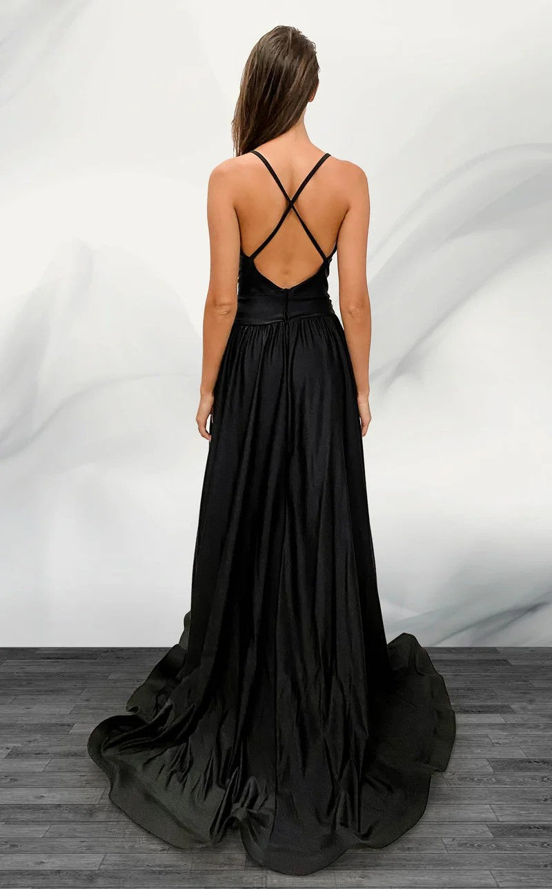 Jumpsuit Long Formal Detachable Overskirt Jumpsuit Black