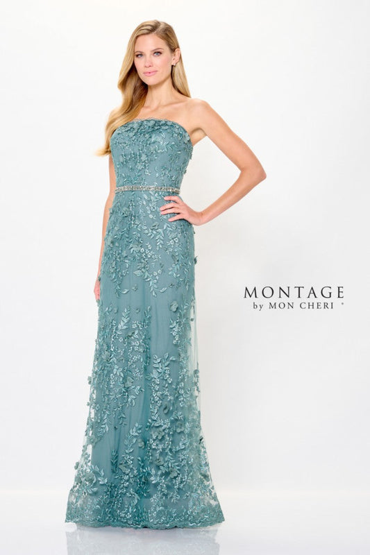 Mother of the Bride Dresses Long Formal Metallic Lace Evening Mother of the Bride Dress  Spruce Mist