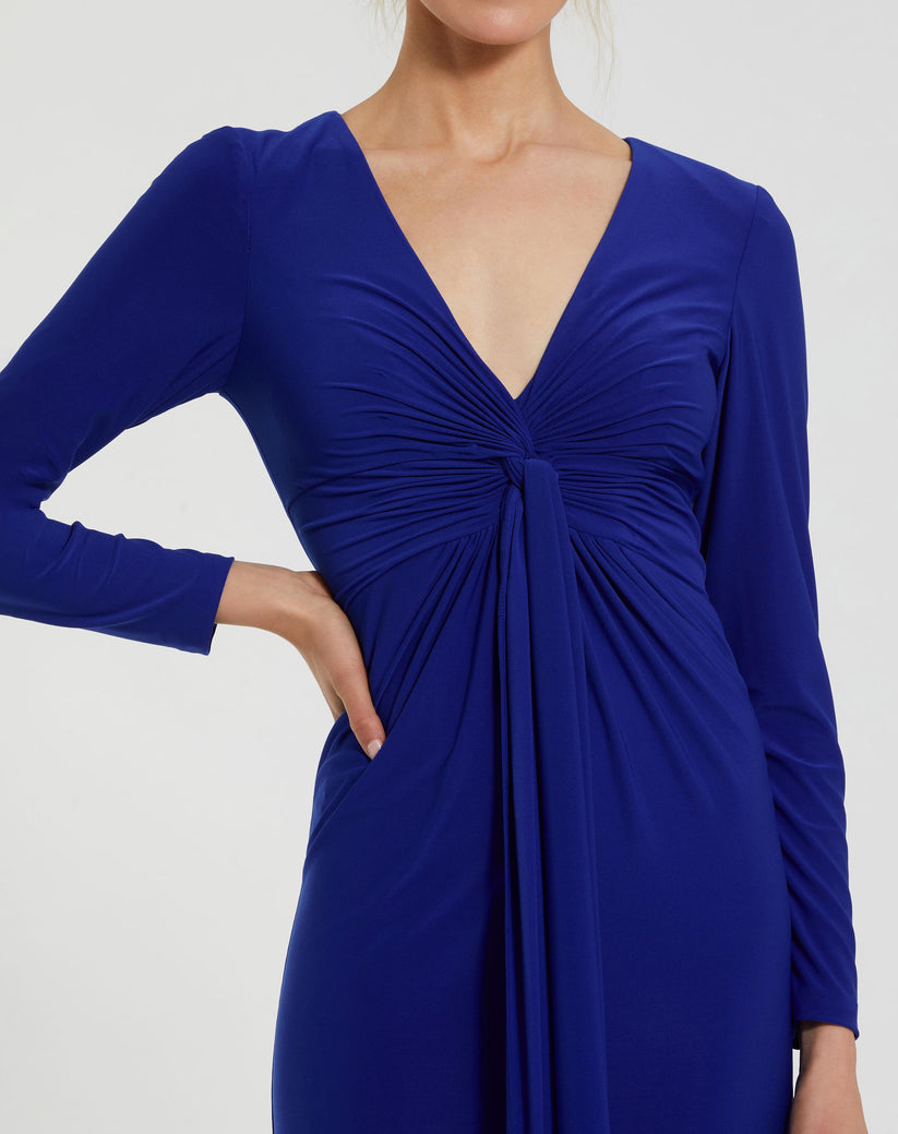 Formal Dresses Long Sleeve Formal Evening Fitted Dress Cobalt