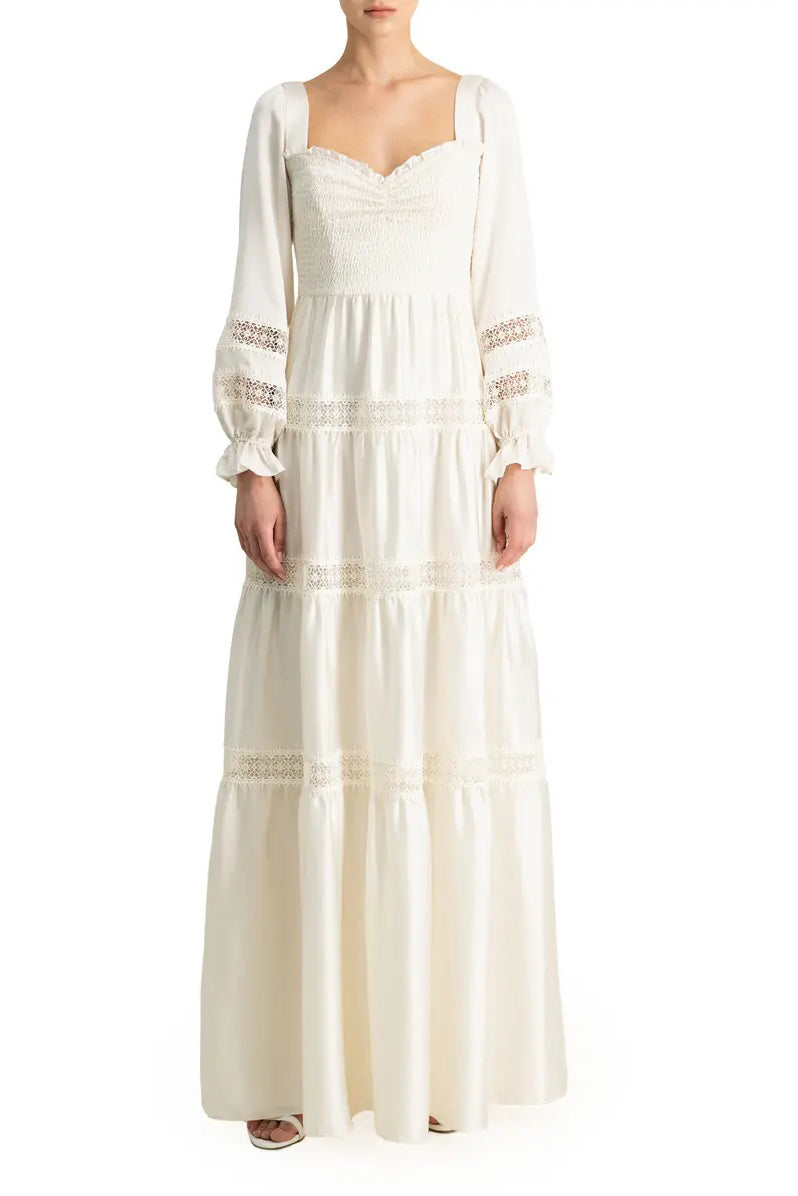 Formal Dresses Long Sleeve Formal Lace Dress Pearl