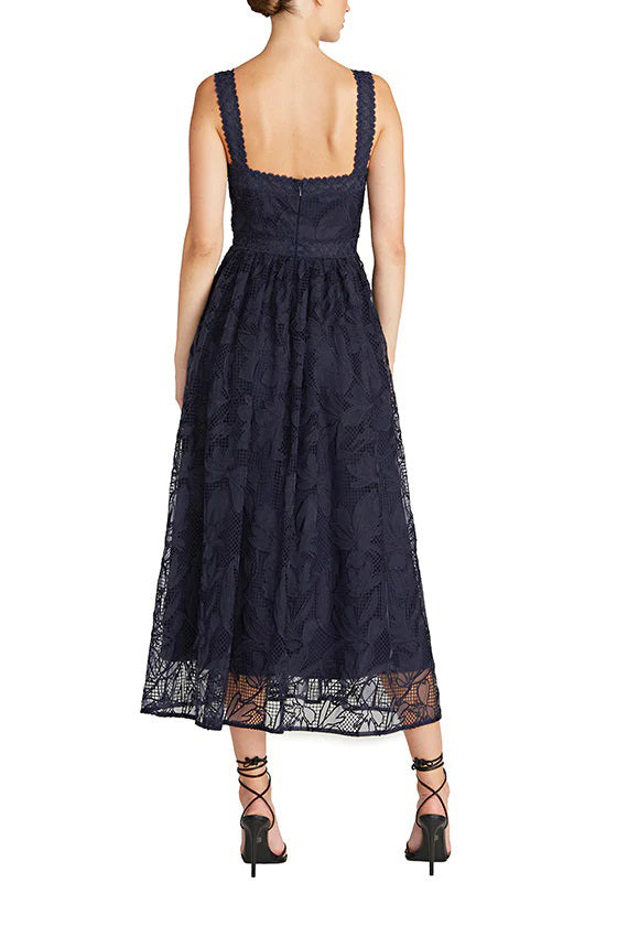 Cocktail Dresses A Line Lace Tea Length Cocktail Dress Navy