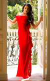 Prom Dresses Long Ruffle Formal Prom Dress Red