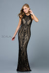 Prom Dresses Prom Long Sequin Formal Beaded Dress Black/Nude