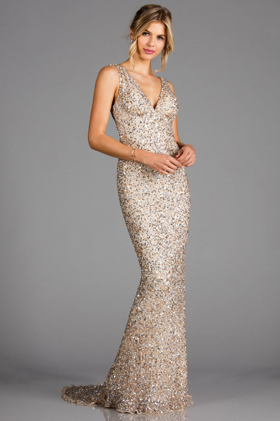 Prom Dresses Sequin Long Formal Prom Dress Champagne