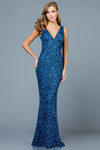 Prom Dresses Sequin Long Formal Prom Dress Sapphire