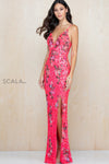 Prom Dresses Fitted Prom Long Floral Sequin Formal Dress Fiesta/Multi