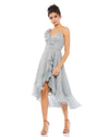 Cocktail Dresses Short High Low Cocktail Ruffle Dress Slate Grey
