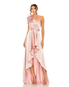 Prom Dresses High Low One Shoulder Prom Dress Rose