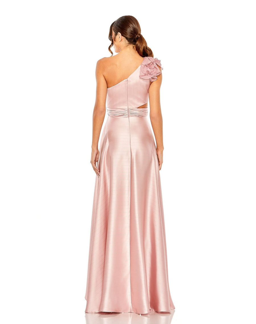Prom Dresses High Low One Shoulder Prom Dress Rose