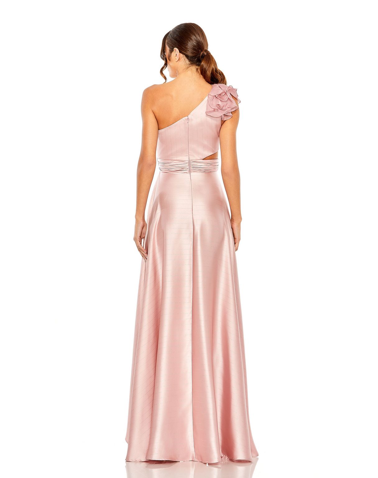 Prom Dresses High Low One Shoulder Prom Dress Rose