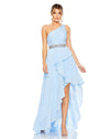 Mac Duggal 49532 Pleated One Shoulder High Low Gown
