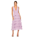 Formal Dresses Layered Ruffle Formal Midi Dress Orchid