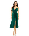 Cocktail Dresses A Line Cocktail Pleated Midi Length Dress Emerald