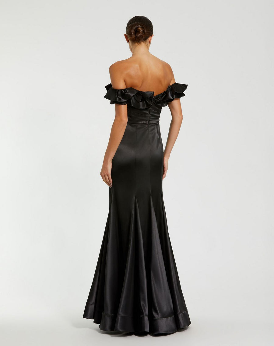 Formal Dresses Long Ruffle Mermaid Formal Prom Dress Black