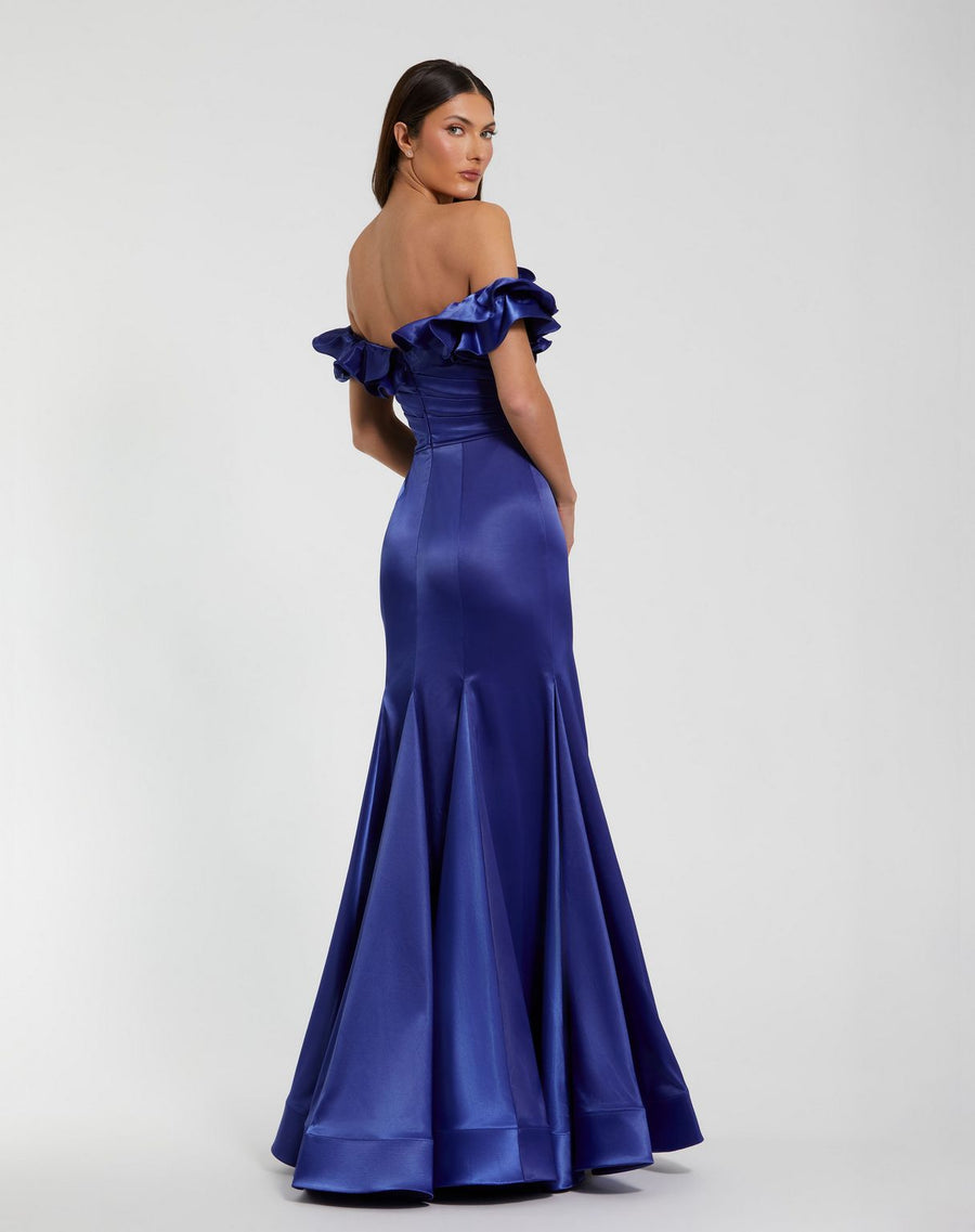Formal Dresses Long Ruffle Mermaid Formal Prom Dress Cobalt