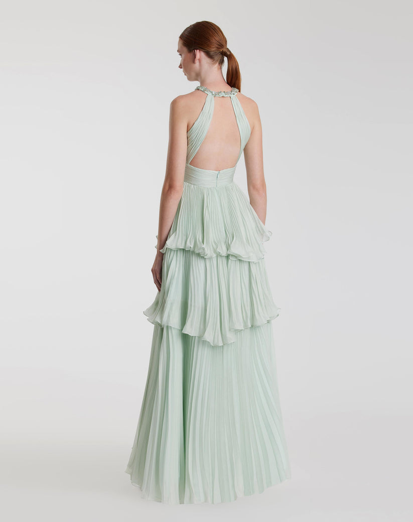 Prom Dresses Long Beaded Formal Tiered Prom Dress Mint